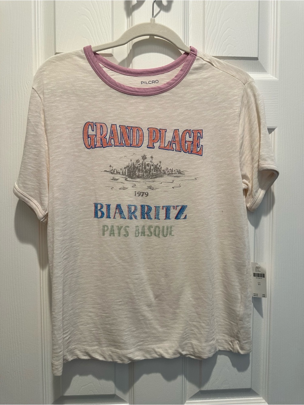 Pilcro Ivory Lightweight Tee with Subtle Texture NWT XS